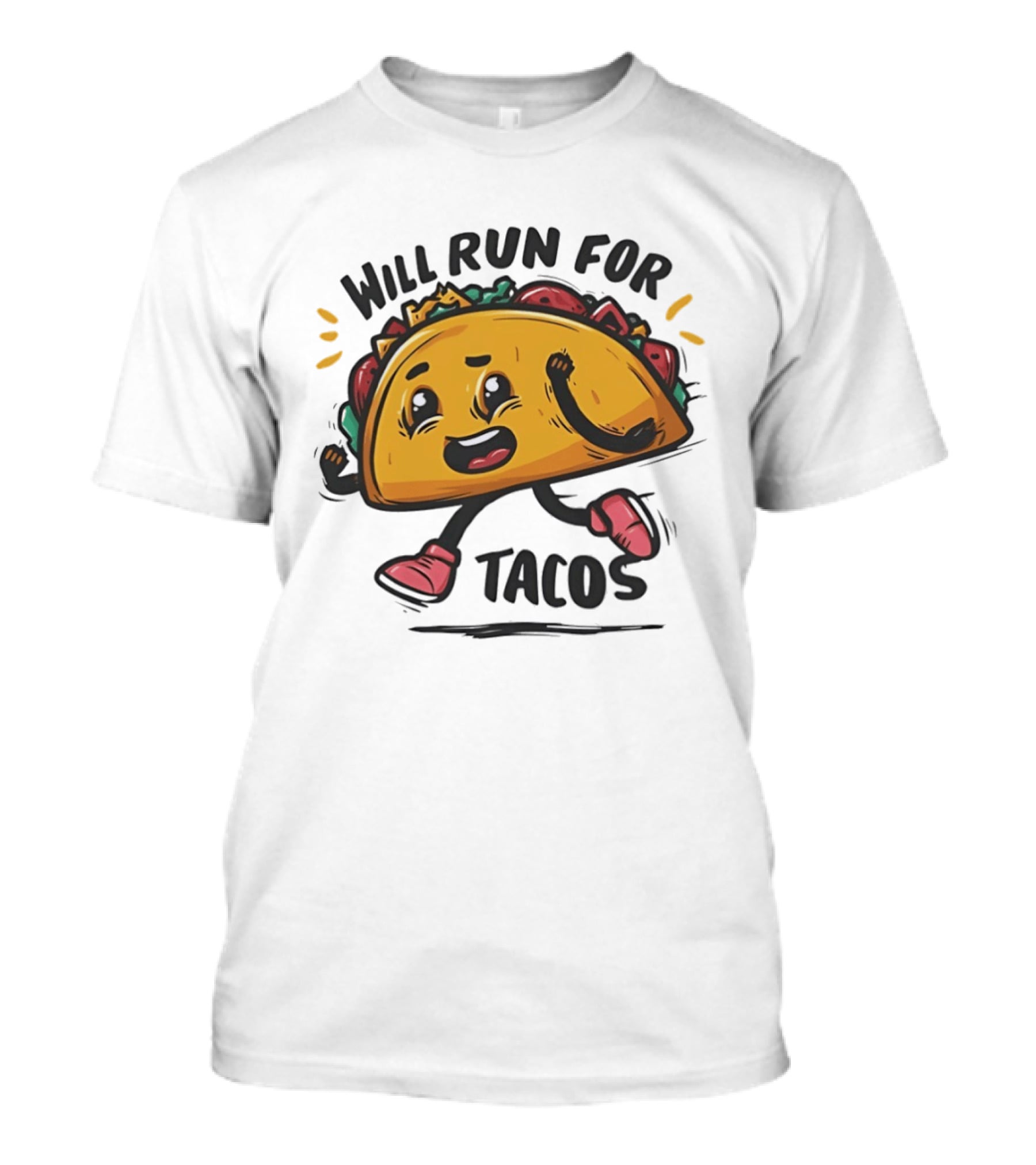 Will Run For Tacos Funny Running Taco Lover T-Shirt
