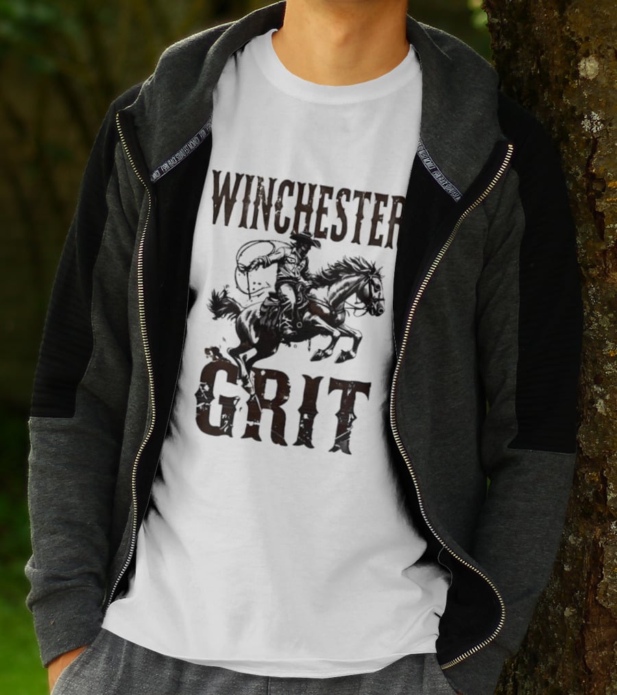 Winchester Grit Cowboys Horses Western Rider T-Shirt