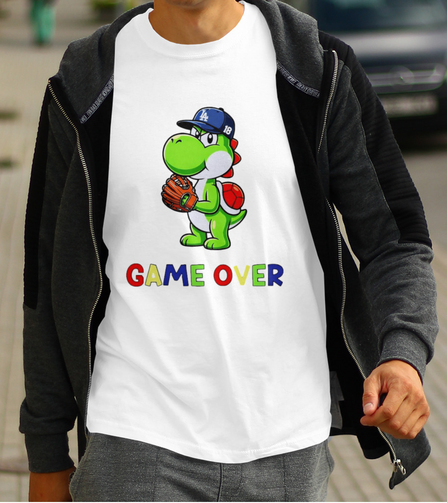 Yoshinobu Yoshi Super Mario LA Dodgers Baseball Game Over T-Shirt