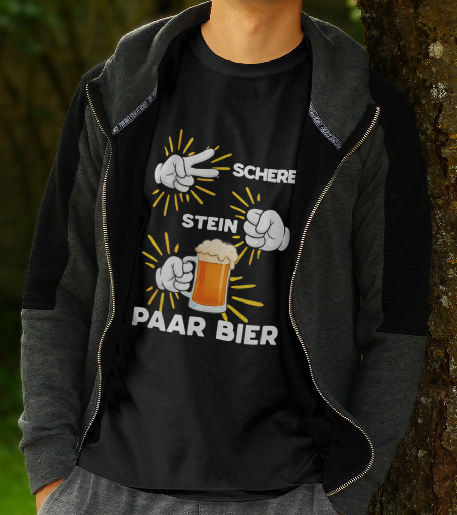Bachelor Party Schere Stein Paar Bier Fun Celebration T-Shirt