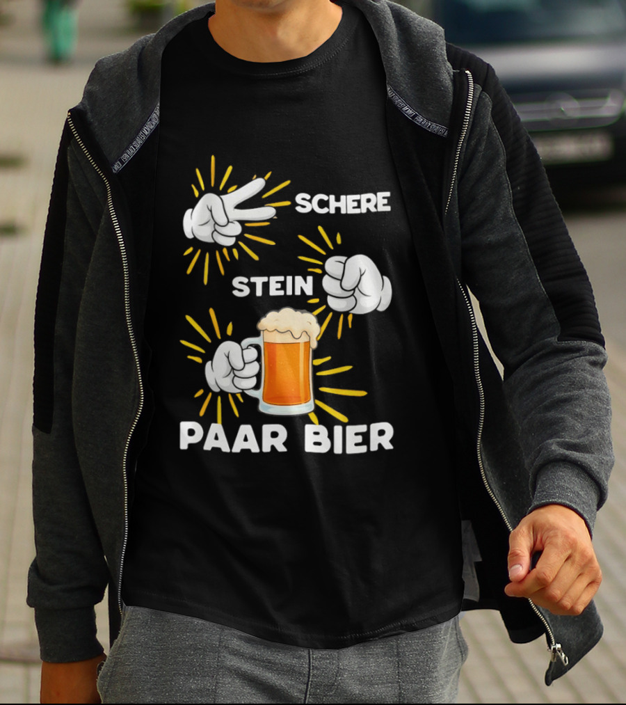 Bachelor Party Schere Stein Paar Bier Fun Celebration T-Shirt
