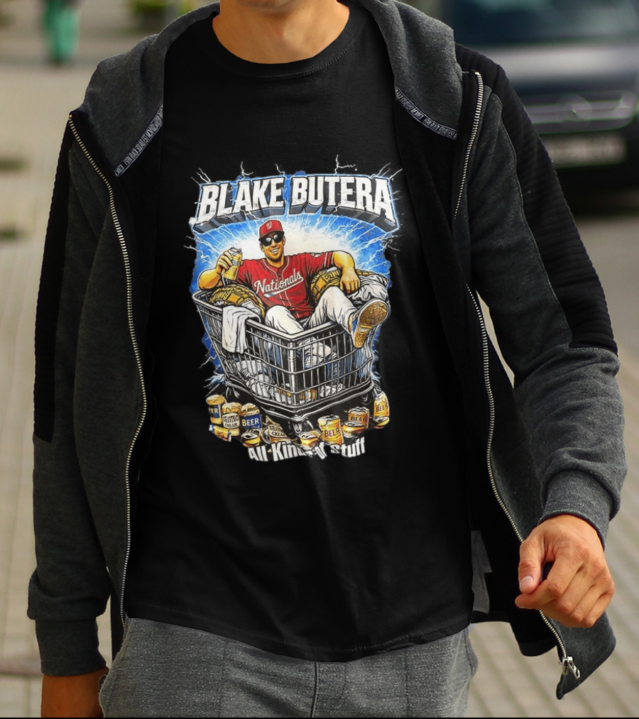 Blake Butera Nationals All Kinds Of Stuff Beer Cans Shopping Cart T-Shirt