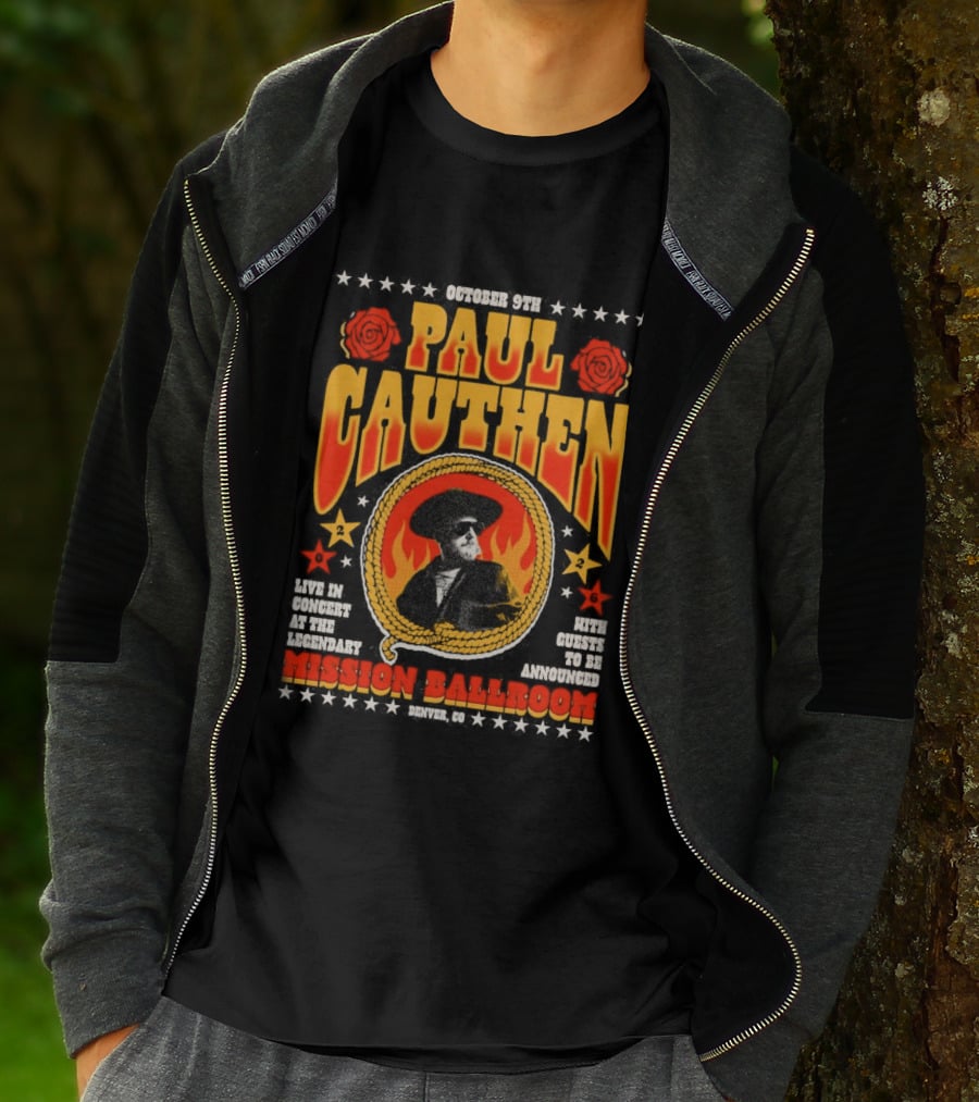 Performing Live Paul Cauthen October 9 2026 Mission Ballroom Denver Star T-Shirt