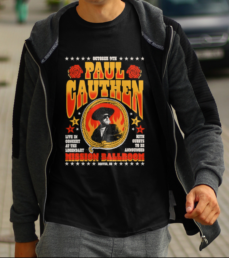 Performing Live Paul Cauthen October 9 2026 Mission Ballroom Denver Star T-Shirt