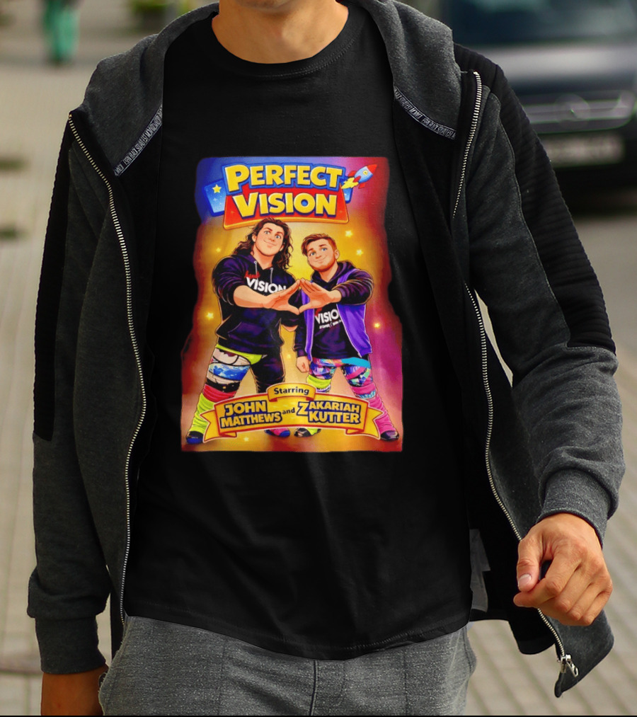 Perfect Vision Starring John Matthews And Zakariah Kutter Rocket T-Shirt