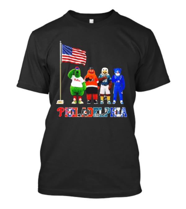 Philadelphia Mascots Saluting The American Flag T-Shirt