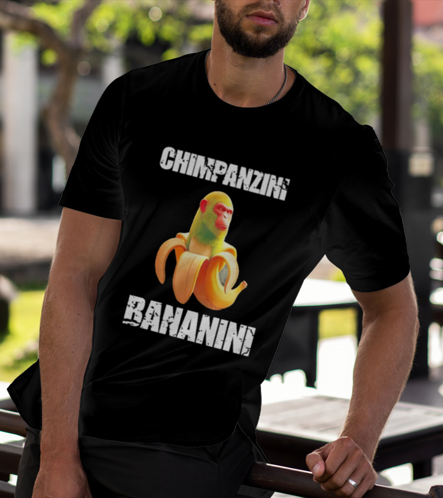 Chimpanzins Bananine Monkey Peeling A Banana T-Shirt