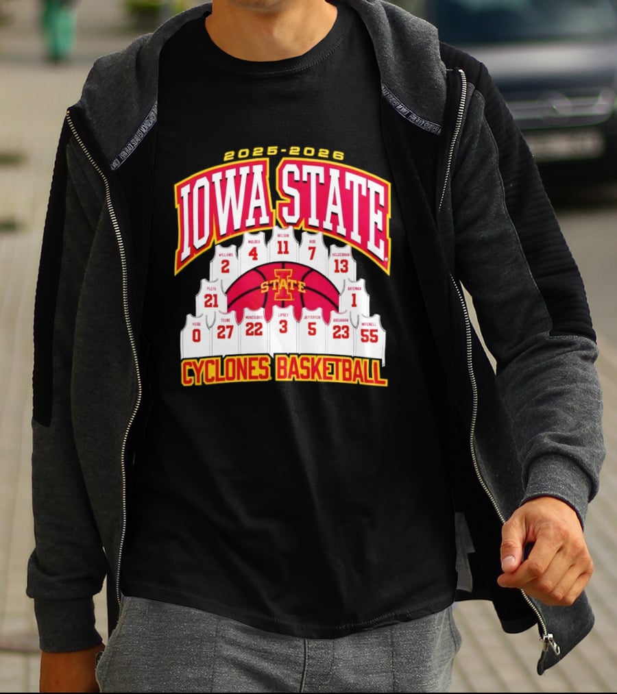 2023 2024 Iowa State Cyclones Basketball Team Roster Jersey T-Shirt