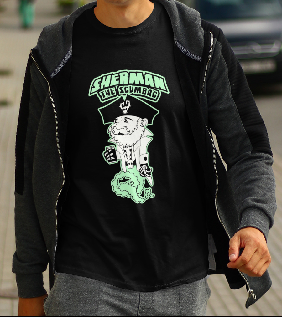 Sherman The Scumbag Pirate Drinking Rum T-Shirt