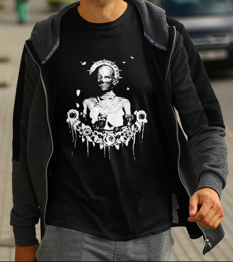 Liliya Skeleton Floral Halo T-Shirt