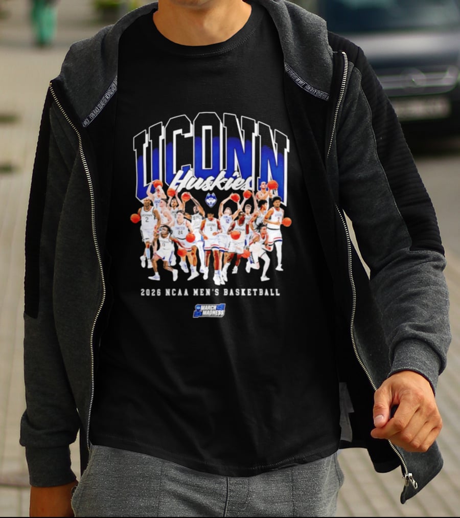 UConn Huskies 2026 NCAA Men's Basketball Team Champions Collage T-Shirt