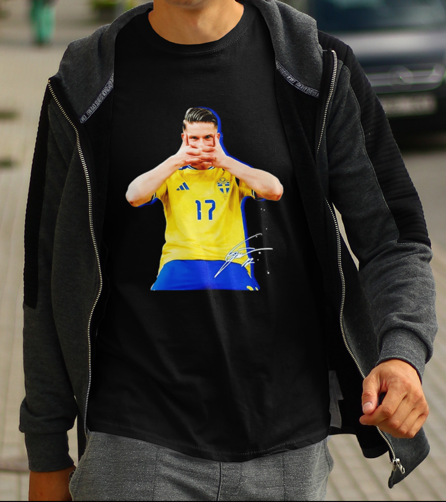 Viktor Gyokeres Sweden Number 17 Signature Gesture T-Shirt