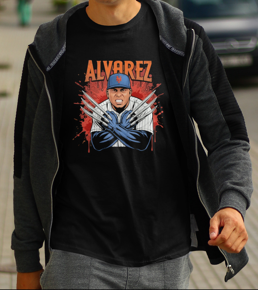 Alvarez Wolverine Claws New York Mets Baseball T-Shirt