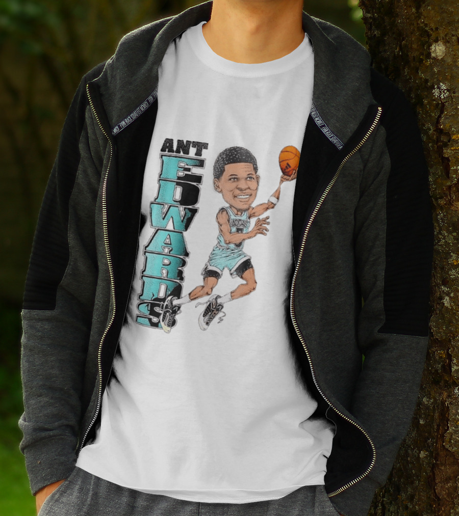 Anthony Edwards Cartoon Dunk Ant Edwards Basketball T-Shirt