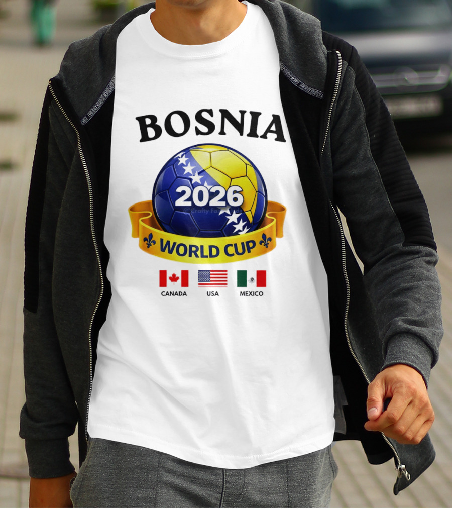 Bosnia 2026 World Cup Bosanski Zmajevi Canada USA Mexico Flag T-Shirt