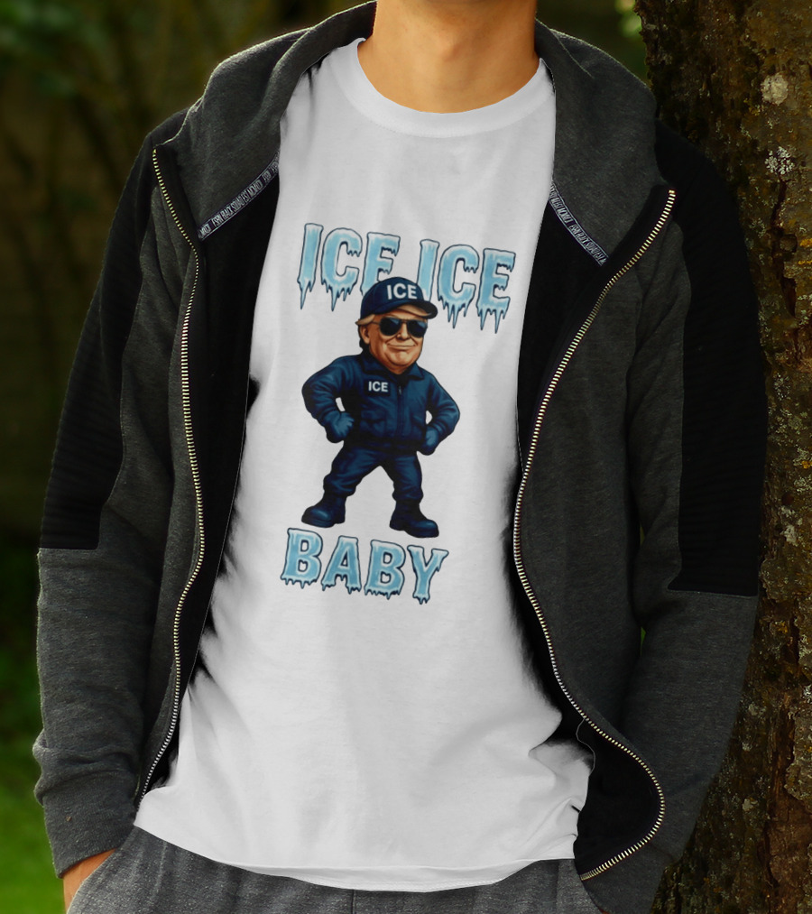 Ice Ice Baby Donald Trump In ICE Uniform Cartoon Image T-Shirt