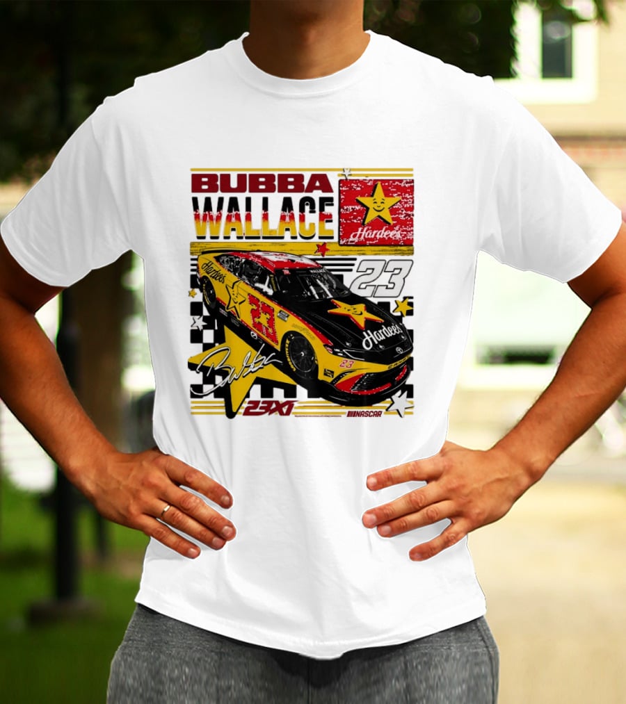 Bubba Wallace 23XI Racing Hardee's Car Number 23 Racing Team T-Shirt