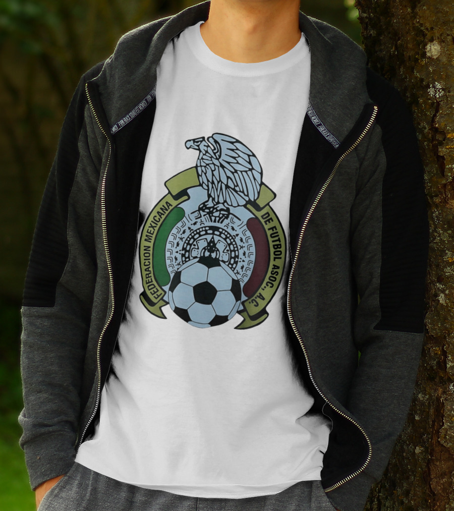 Federacion Mexicana De Futbol Asociacion AC Soccer Ball Emblem With Eagle And Aztec T-Shirt