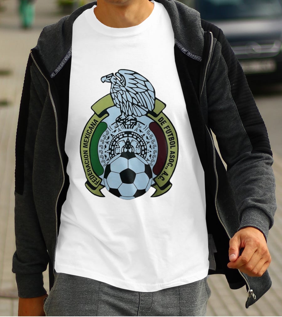 Federacion Mexicana De Futbol Asociacion AC Soccer Ball Emblem With Eagle And Aztec T-Shirt