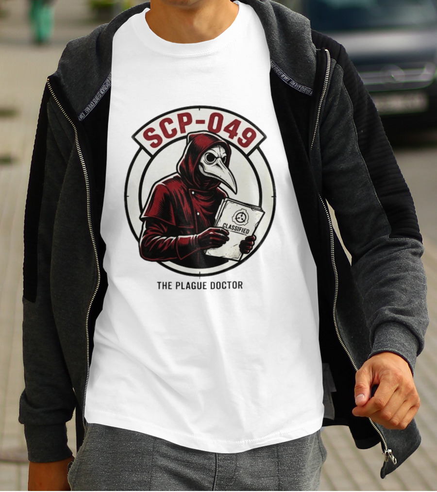 SCP 049 The Plague Doctor Classified Document Circle T-Shirt