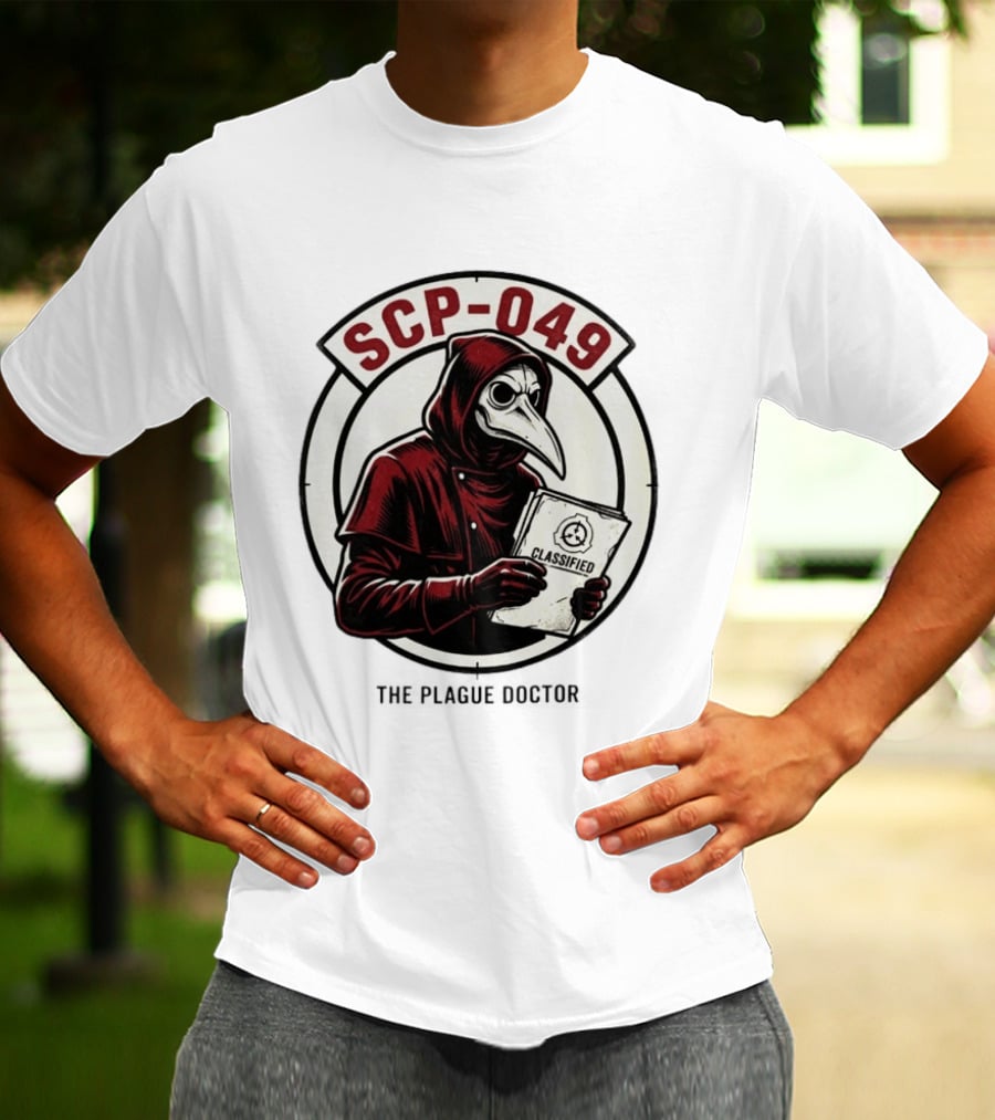 SCP 049 The Plague Doctor Classified Document Circle T-Shirt