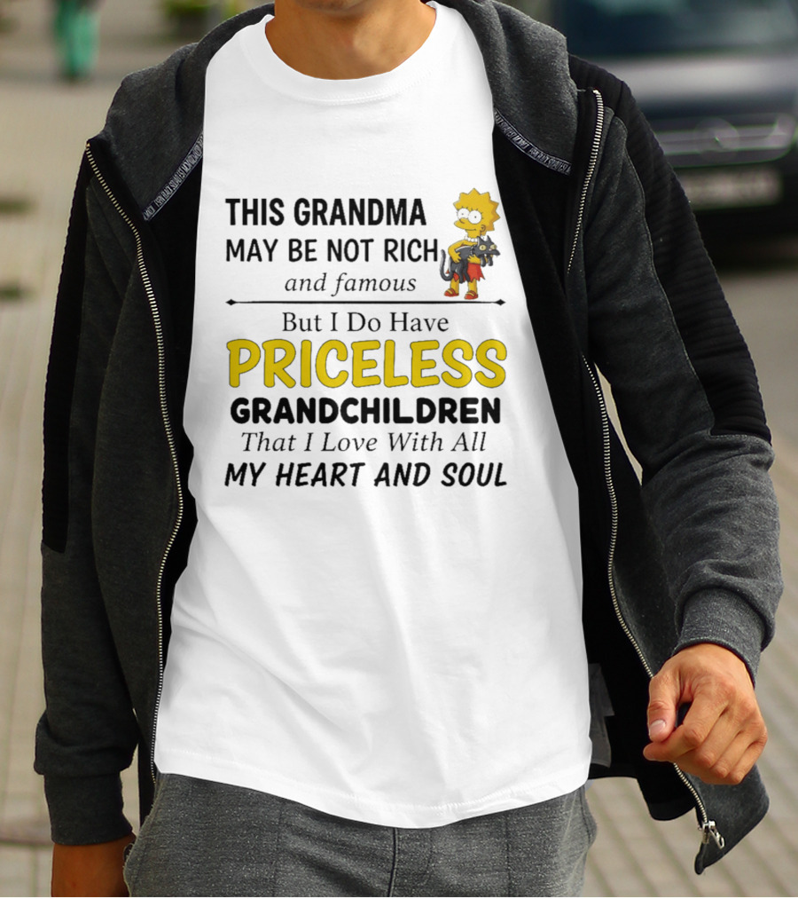 Simpsons Grandma Not Rich Famous But Have Priceless Grandchildren Love Heart Soul T-Shirt