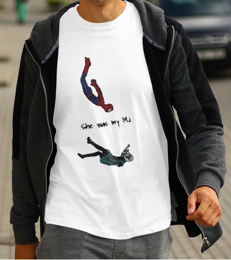 Spider Man She Was My MJ Falling Tribute Scene T-Shirt