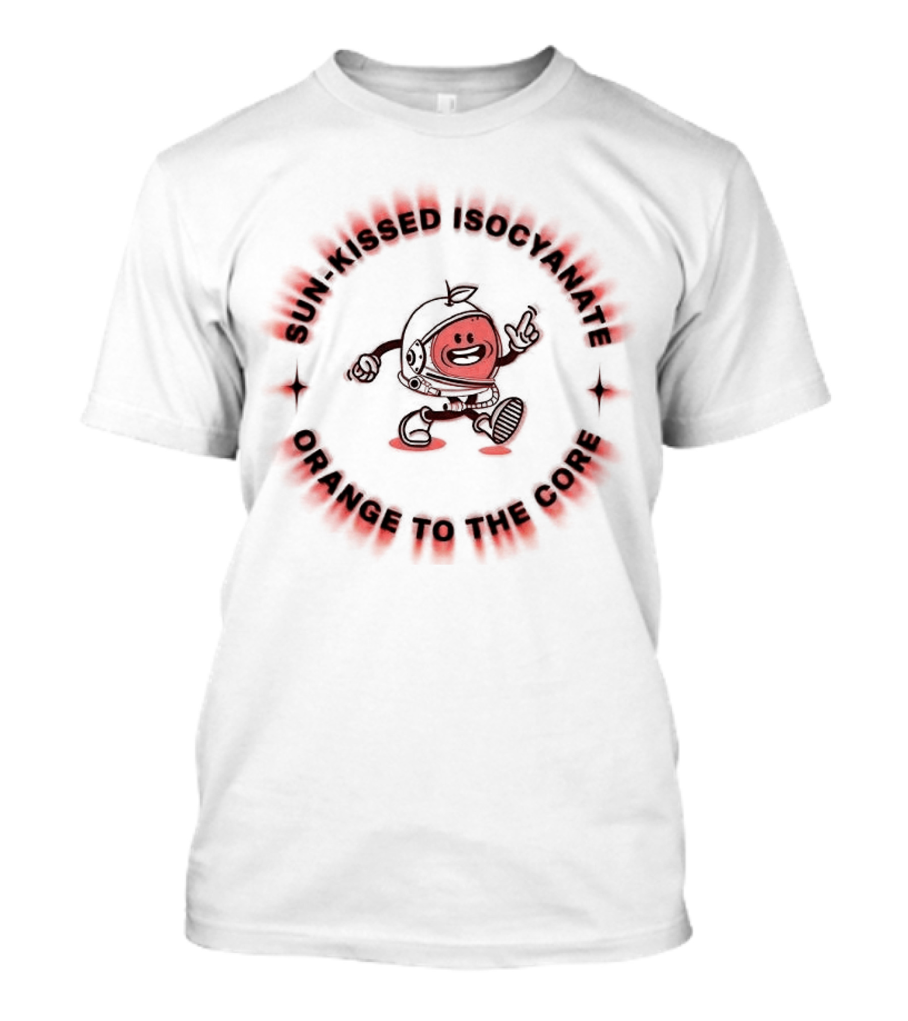 Sunkissed Isocyanate Orange To The Core Retro Astronaut Adventure T-Shirt