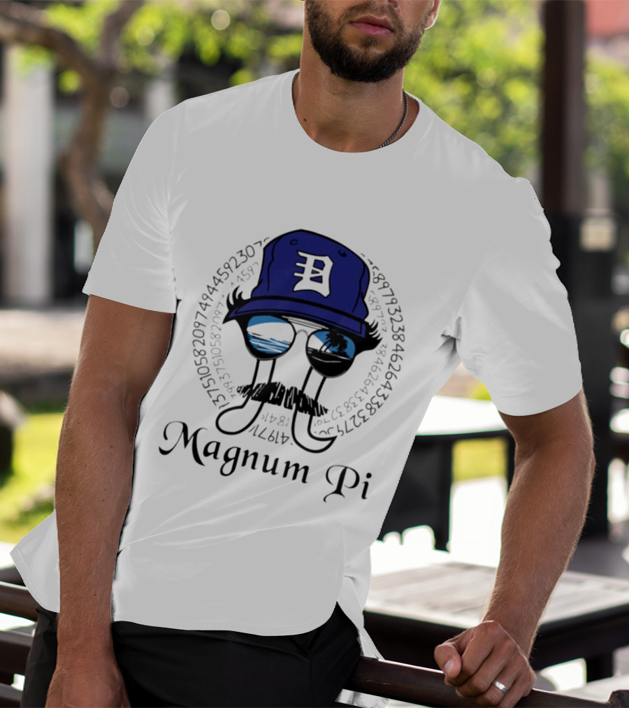Magnum Pi Detroit Hat And Sunglasses With Pi Number Sequence T-Shirt