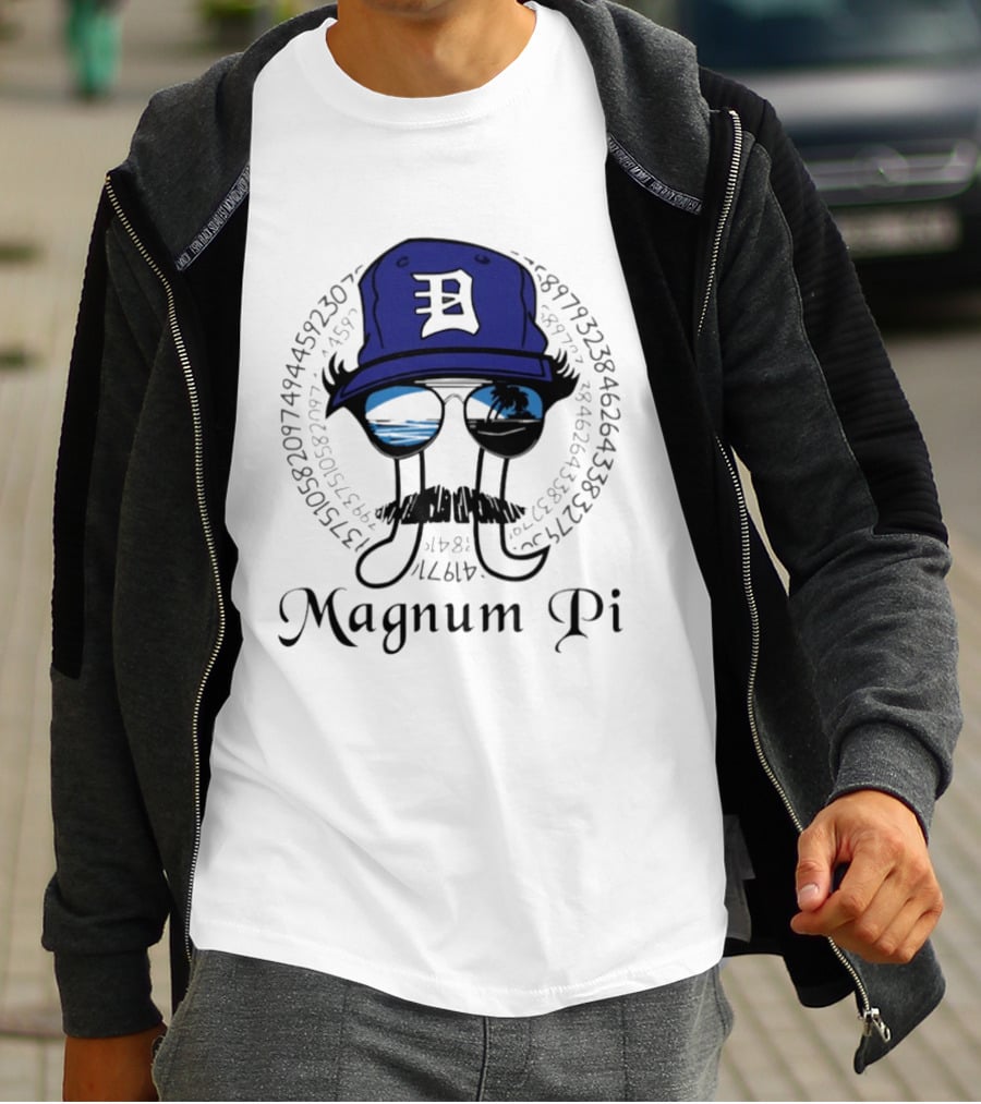 Magnum Pi Detroit Hat And Sunglasses With Pi Number Sequence T-Shirt