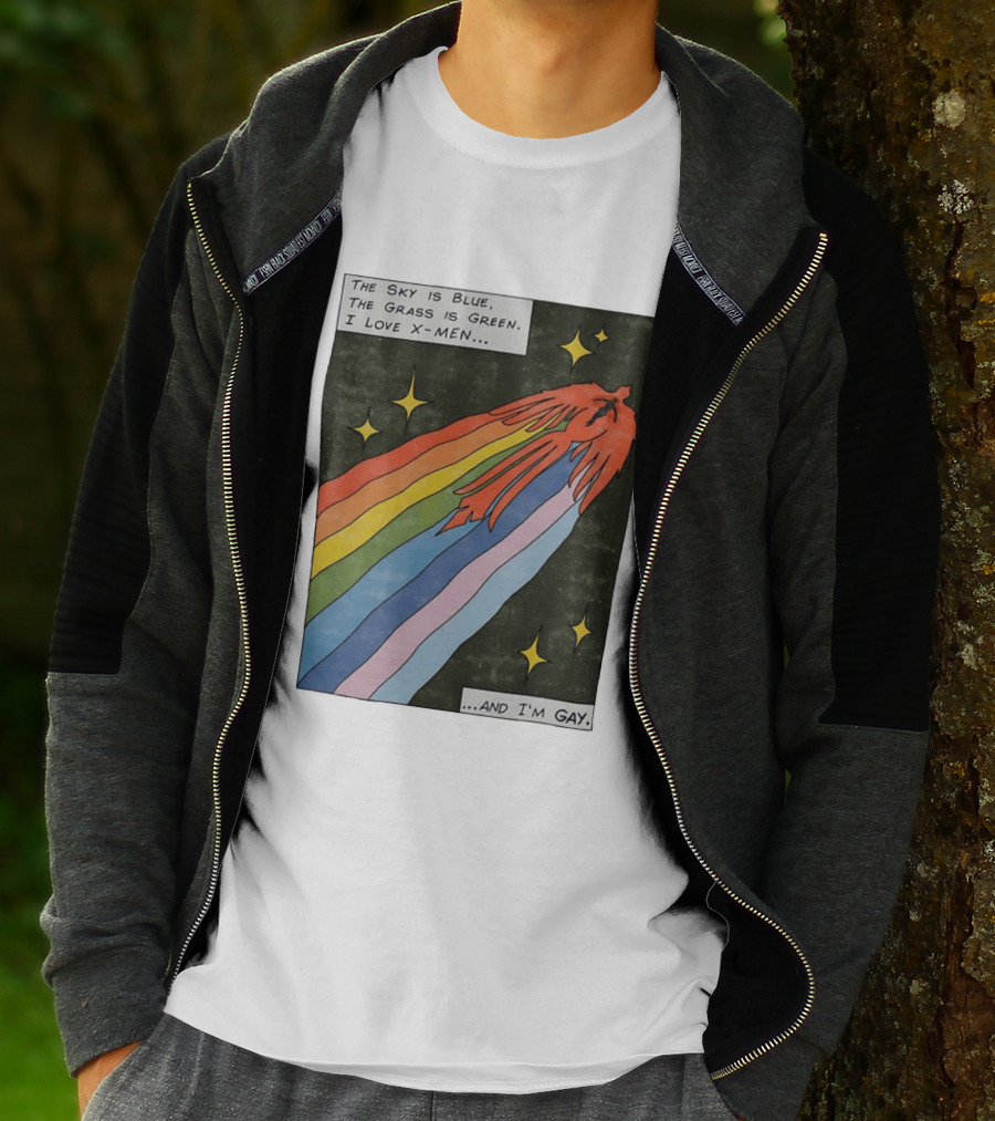 The Sky Is Blue The Grass Is Green I Love X Men Rainbow And I'm Gay T-Shirt