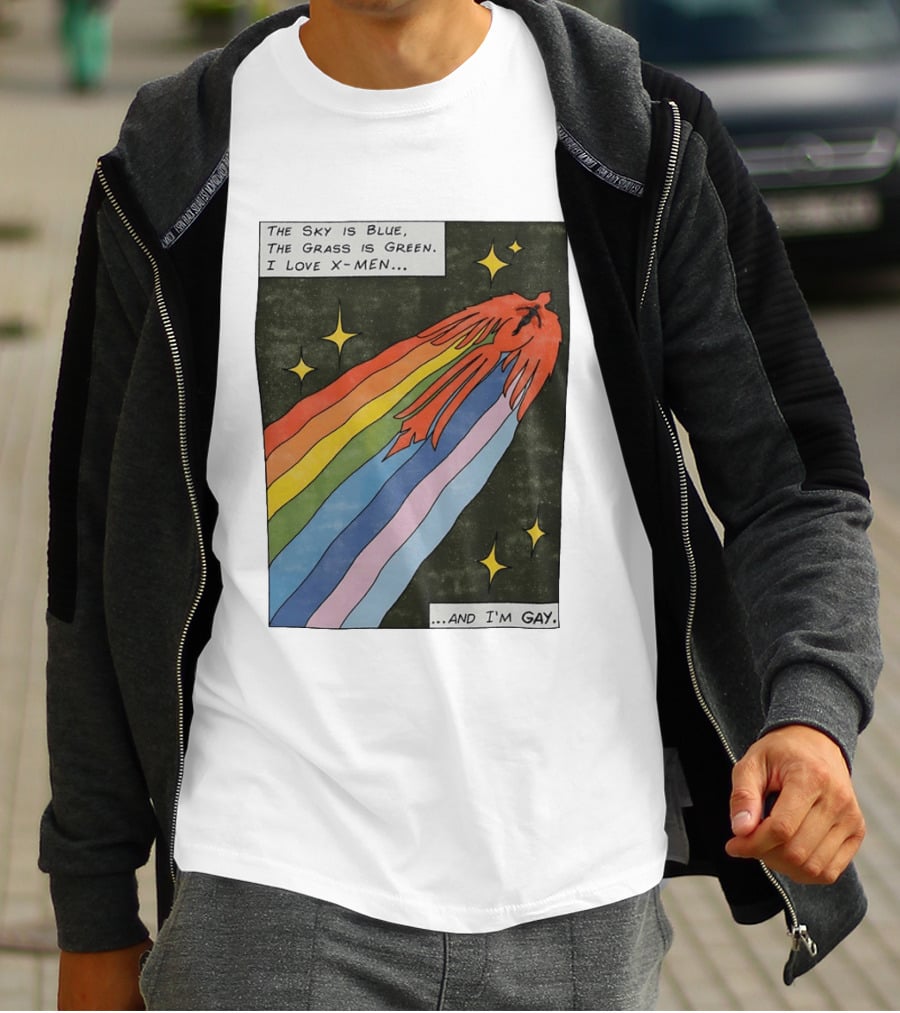 The Sky Is Blue The Grass Is Green I Love X Men Rainbow And I'm Gay T-Shirt