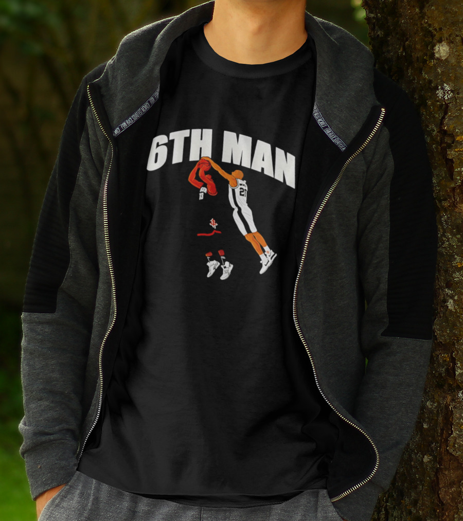 6th Man Harden Ginobili Basketball Dunk T-Shirt