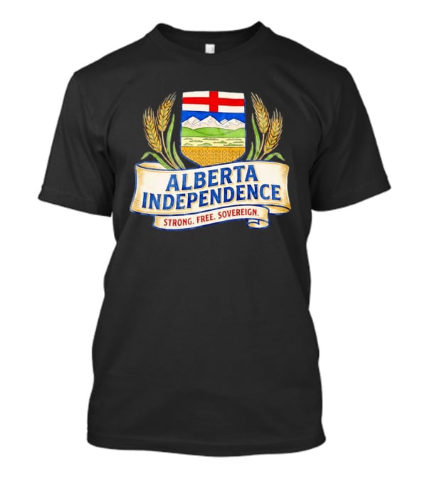 Alberta Independence Emblem Strong Free Sovereign Crest T-Shirt