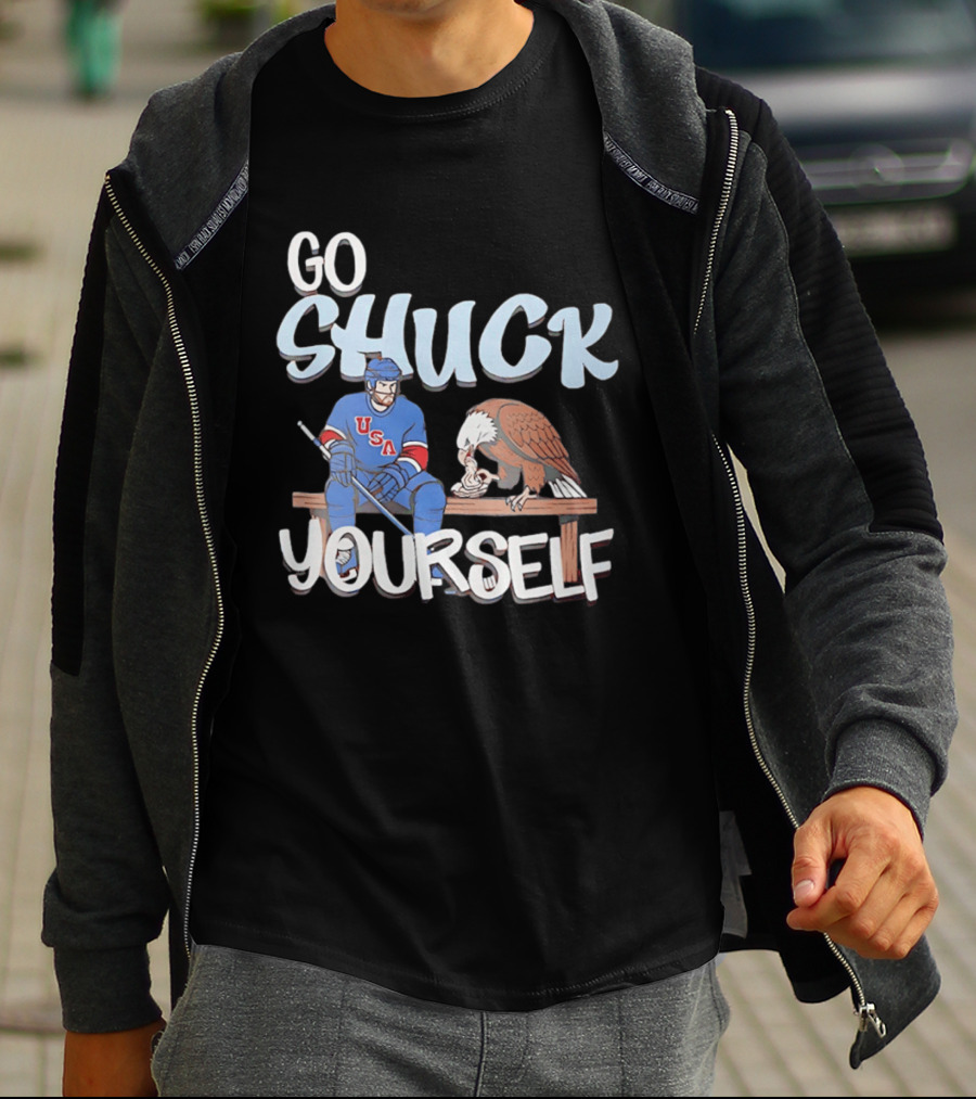 Go Shuck Yourself USA Hockey Team Eagle T-Shirt