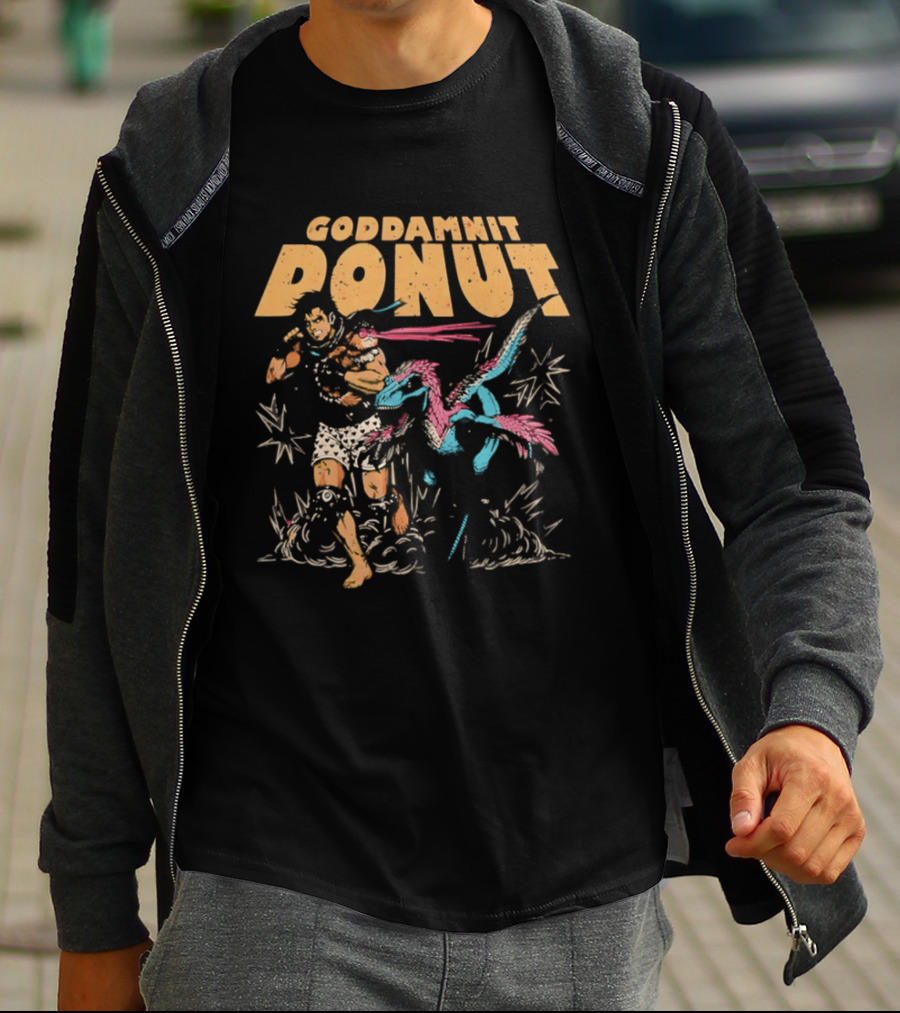 Goddamnit Donut Dinosaur Adventure T-Shirt