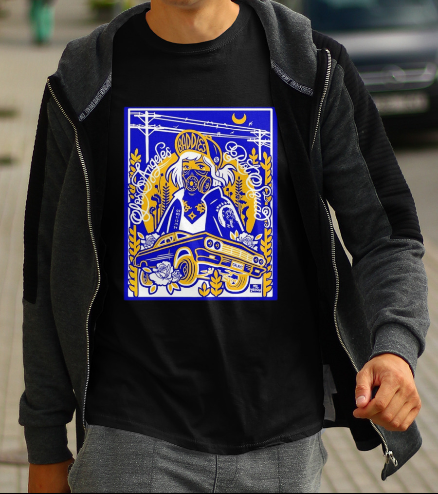 Baddies Los Angeles Riot Squad Galaxy Car Artwork By Ms. Yellow T-Shirt