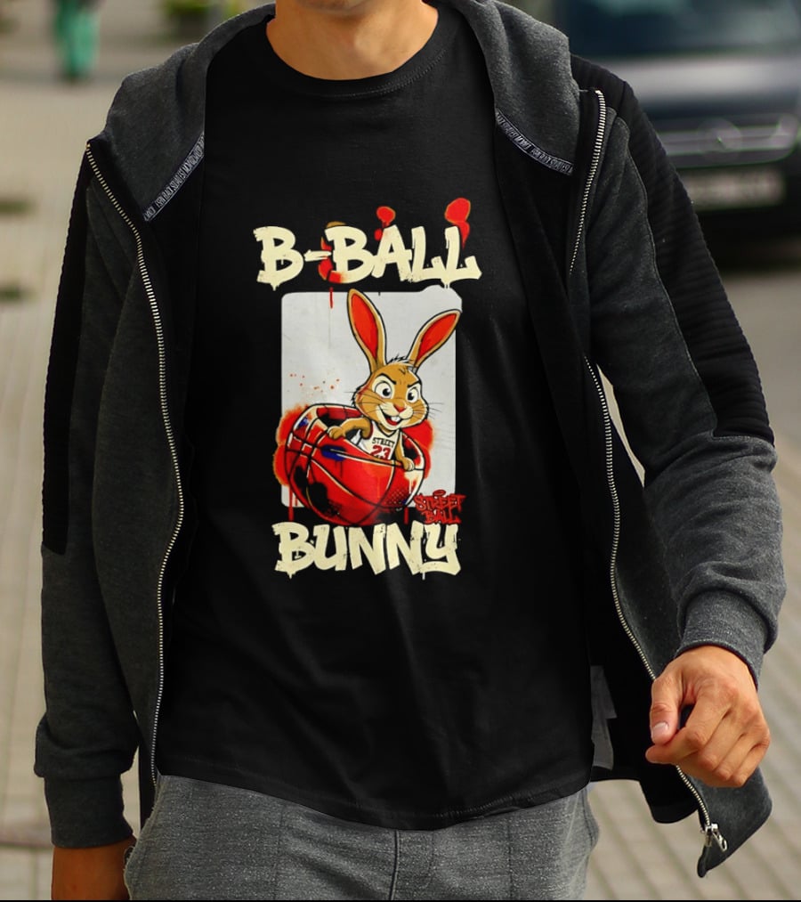 B Ball Bunny 23 Blood Streets Basketball T-Shirt