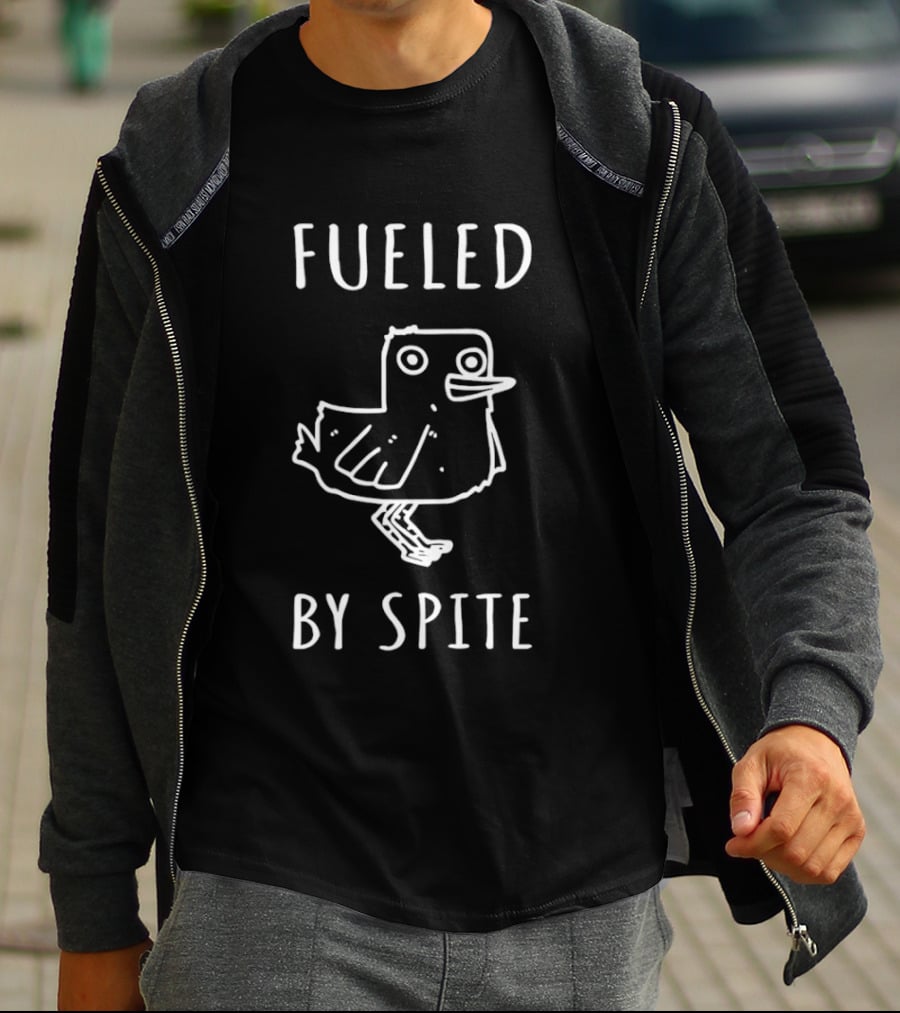 Fueled By Spite Bird Shape Childlike Drawing T-Shirt