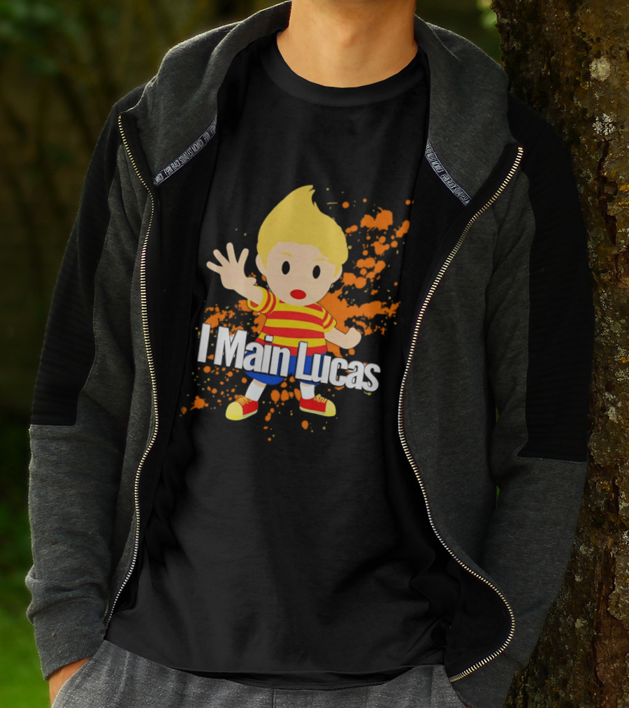 I Main Lucas Cartoon Character Orange Paint Splash T-Shirt