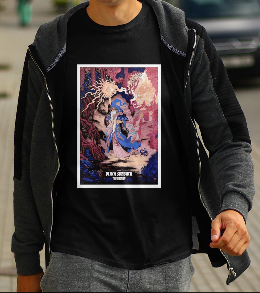 Black Sabbath The Wizard Gandalf From The Lord Of The Rings Fantasy Scene T-Shirt