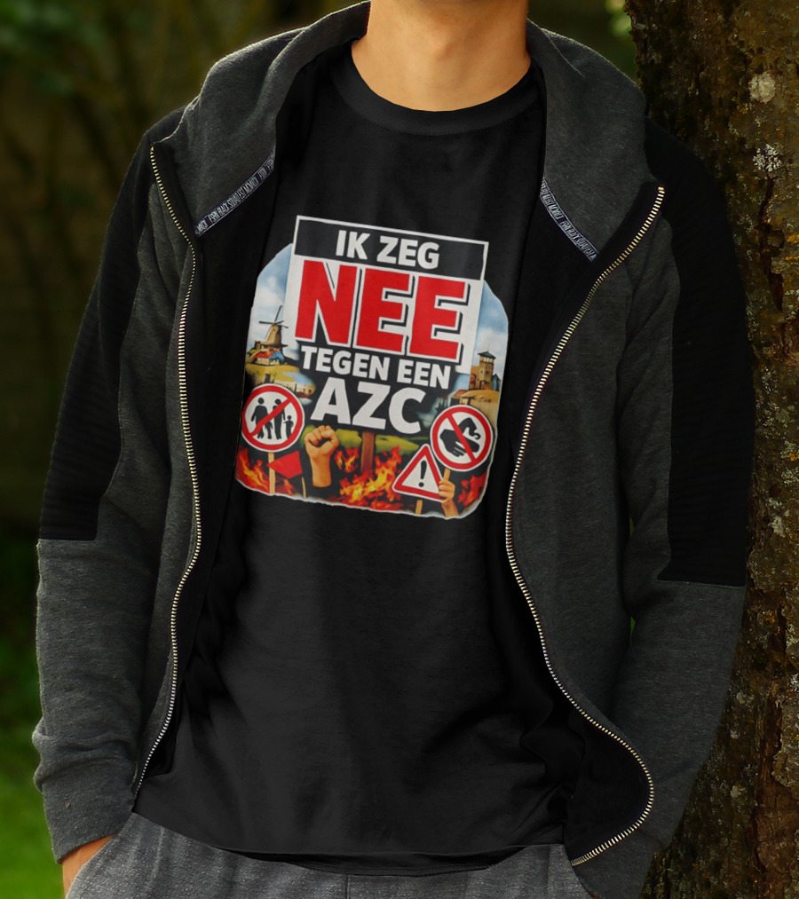 Ik Zeg Nee Tegen Een AZC Protest Visual With Dutch Signs T-Shirt