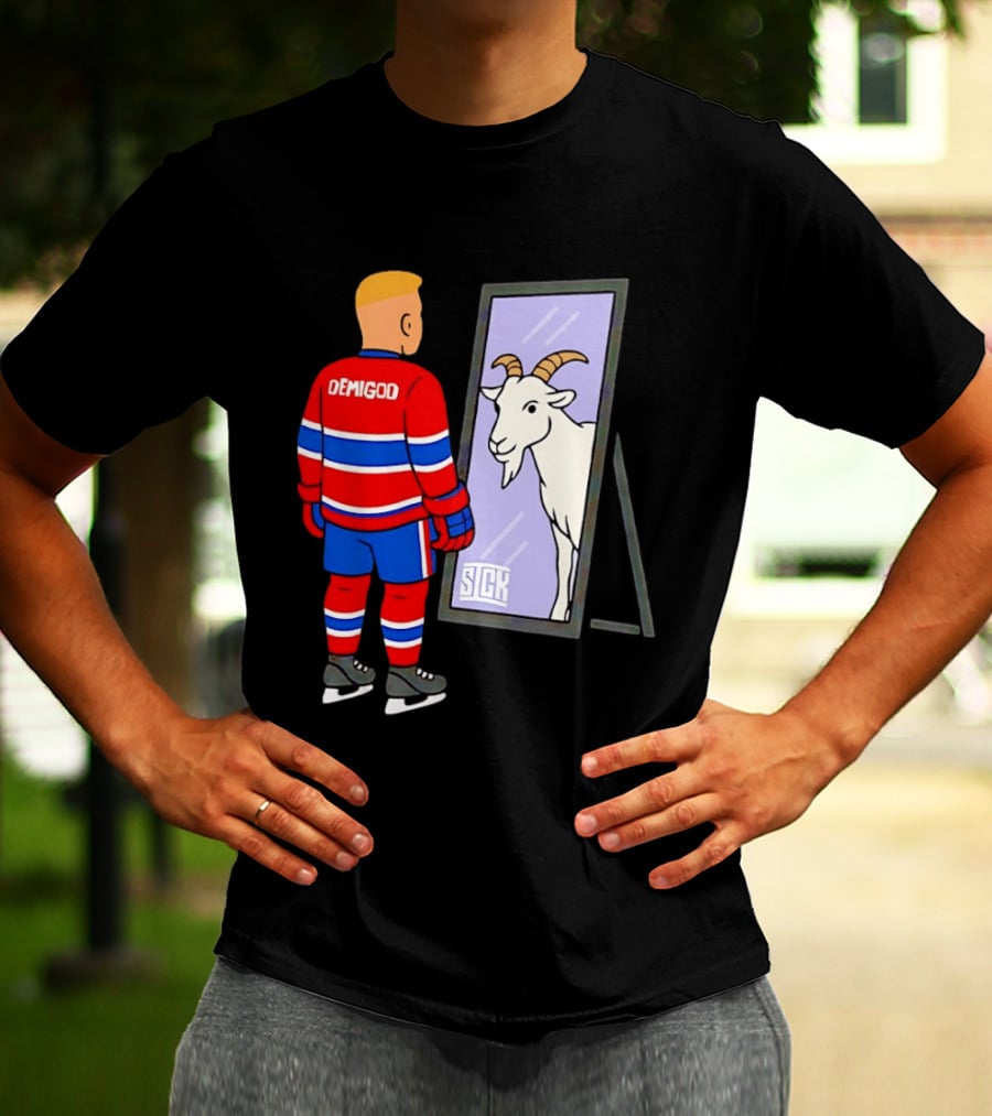 Ivan Demidov Montreal Canadiens Demigod Goat Mirror Reflection T-Shirt