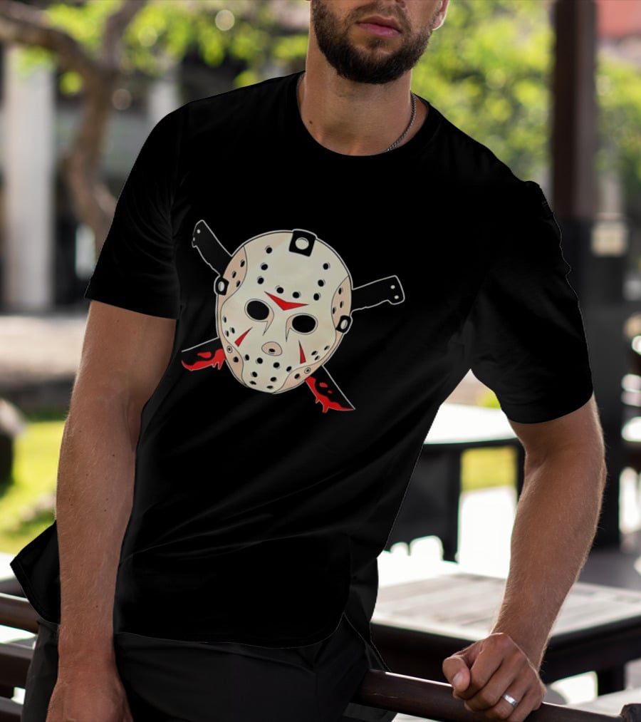 Jason Voorhees Mask Machete Horror Friday The 13th T-Shirt