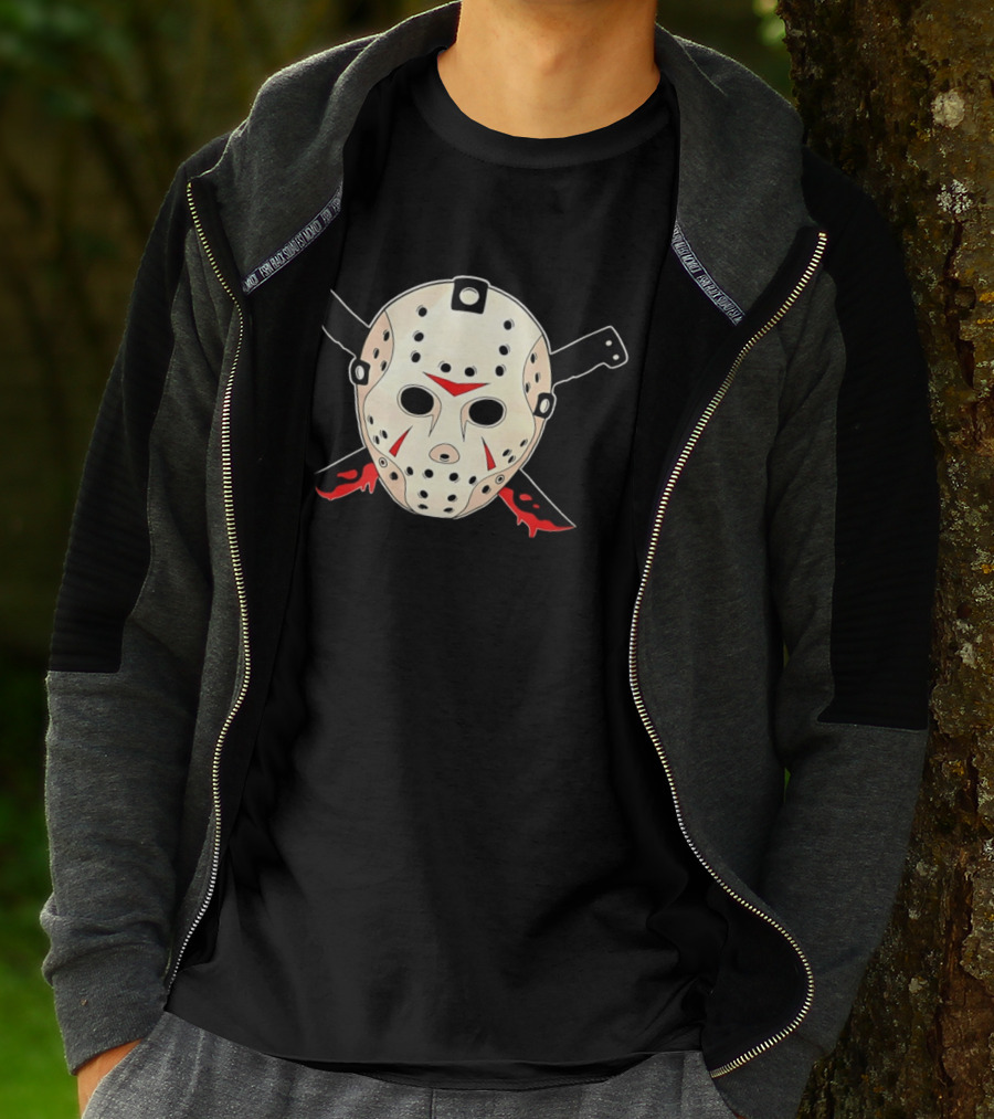 Jason Voorhees Mask Machete Horror Friday The 13th T-Shirt