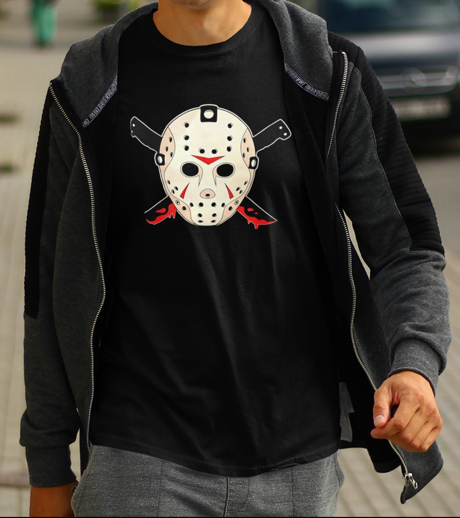 Jason Voorhees Mask Machete Horror Friday The 13th T-Shirt