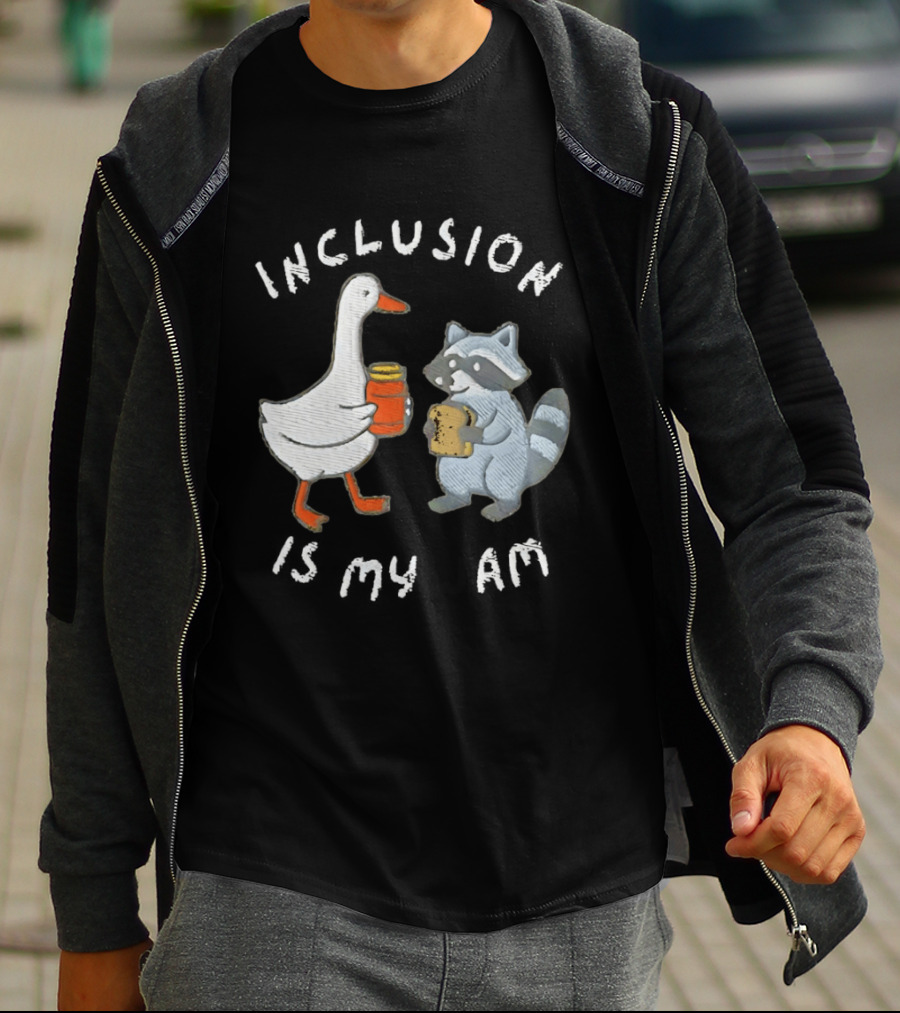 Raccoon Goose Inclusion Is My Jam Sandwich T-Shirt