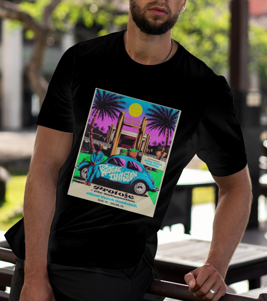 Protoje And The Indiggnation The Reggae Invasion Miami Beach Bandshell May 2 2026 Jesse Royal Dubwise T-Shirt
