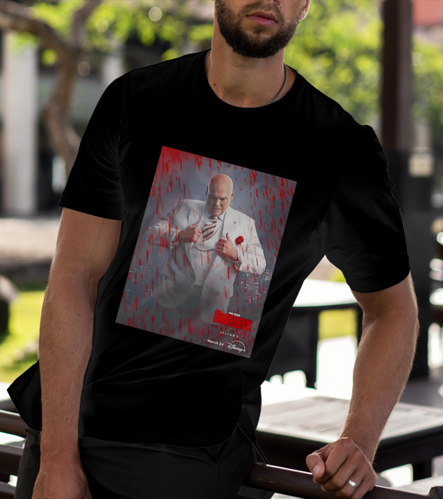 Marvel Studios Daredevil Born Again Season 2 Kingpin March 24 Disney Plus T-Shirt