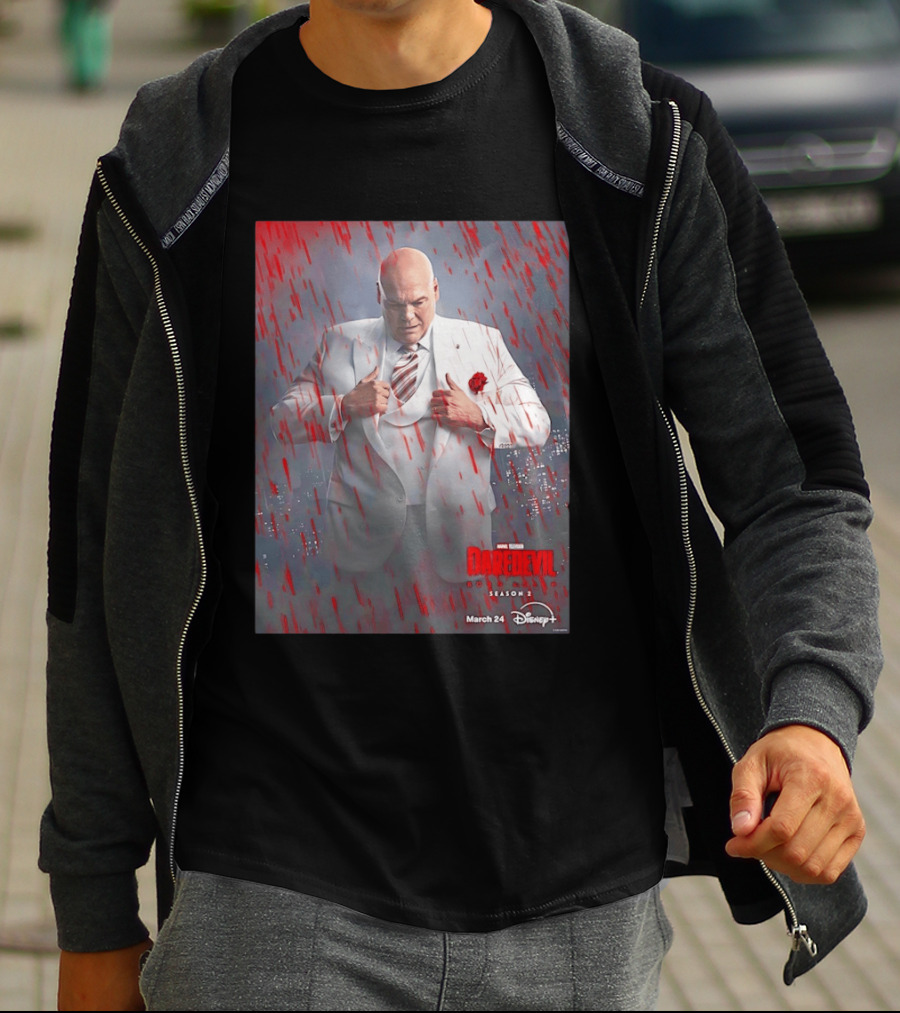 Marvel Studios Daredevil Born Again Season 2 Kingpin March 24 Disney Plus T-Shirt
